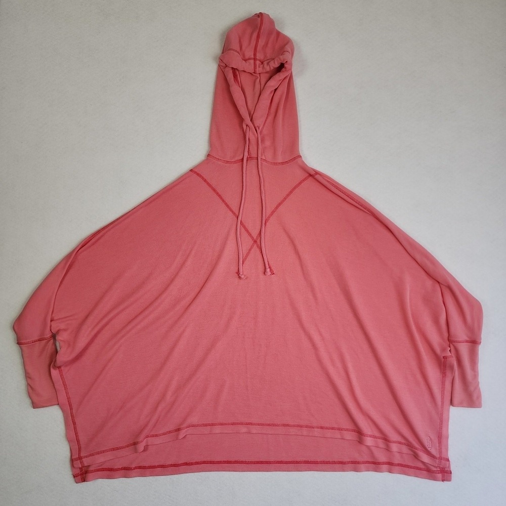 Free People FP Movement Swingin' It Hoodie Womens XS Pink Draped Dolman Sleeves